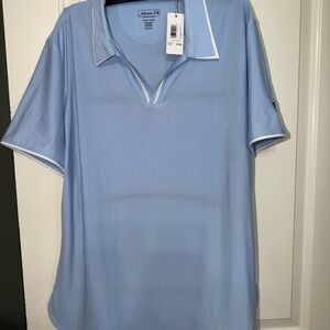 johnnie-O Light Blue Polo with White Contrast Trim